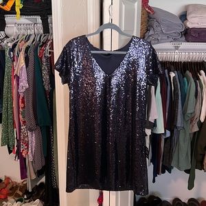 Navy Sequined Dress